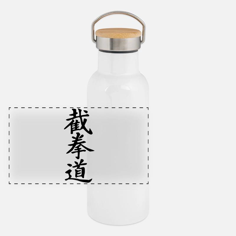 Jeet Kune Do_kanji Panorama Thermosflasche mit Bambusdeckel