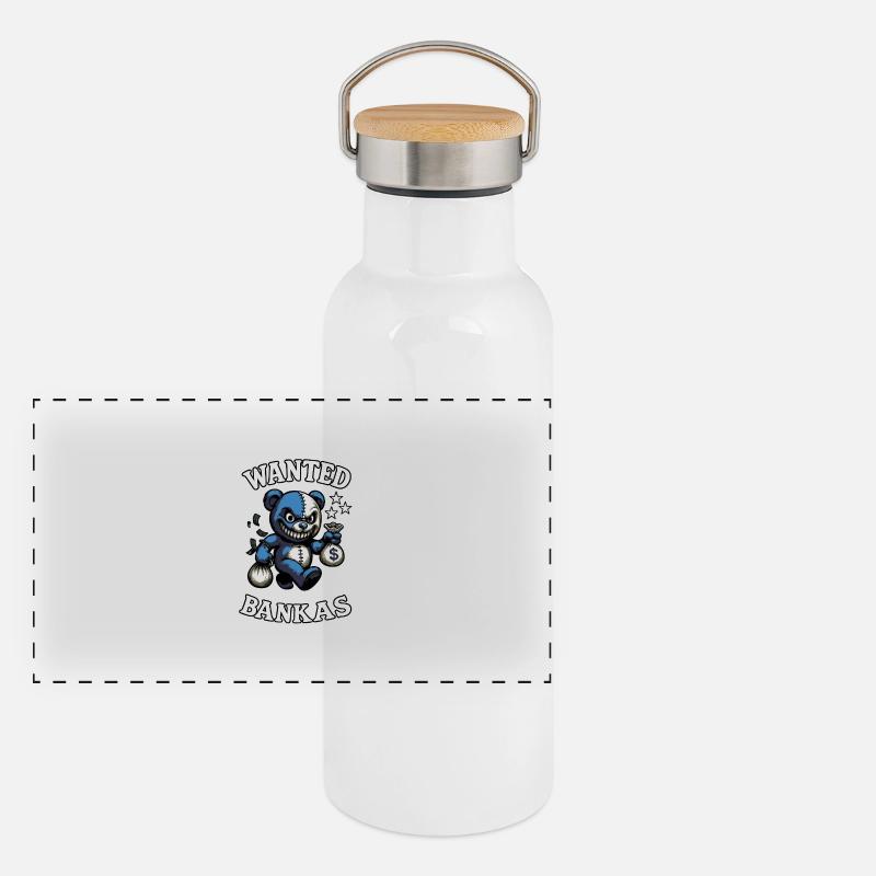 Ours recherché Gourde isotherme avec bouchon en bambou