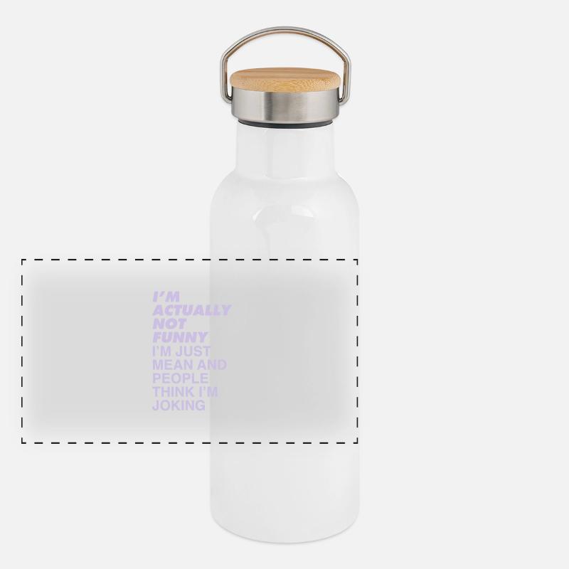 ICH BIN NICHT LUSTIG Panorama Thermosflasche mit Bambusdeckel