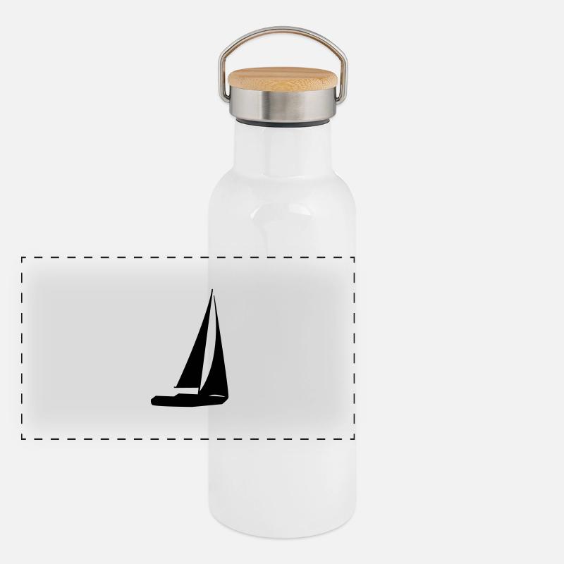Panorama Thermosflasche mit Bambusdeckel