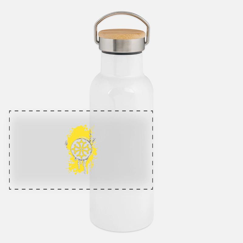 Croix Occitane 03 Gourde isotherme avec bouchon en bambou