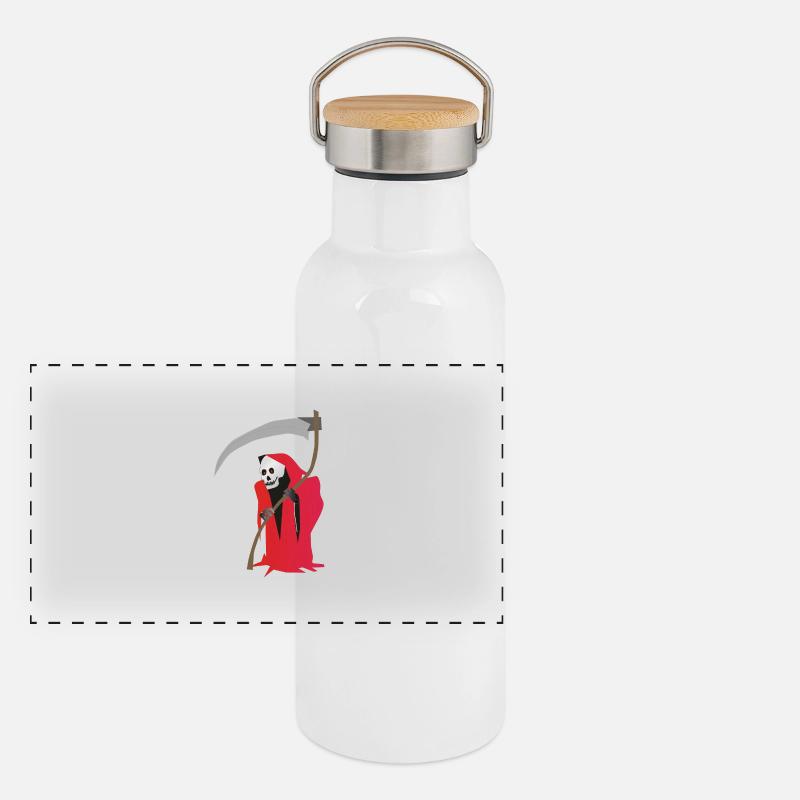 Der Sensenmann Panorama Thermosflasche mit Bambusdeckel