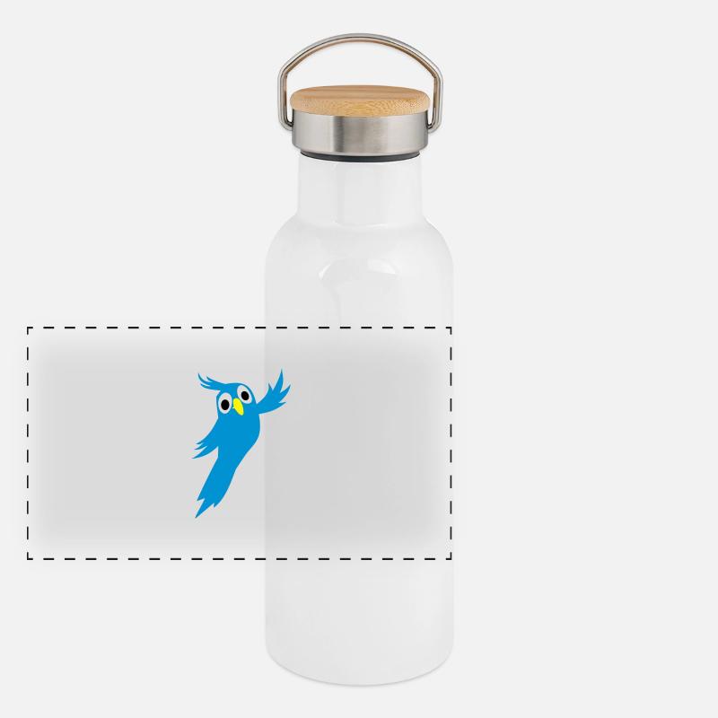 papagei Panorama Thermosflasche mit Bambusdeckel