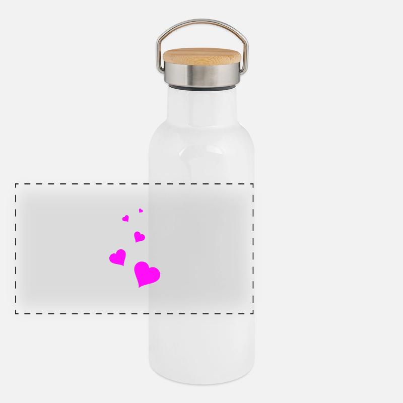 Hearts pink Panoramic Thermal Bottle with Bamboo Lid