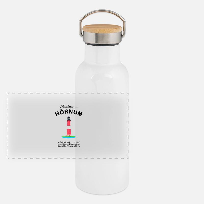 Leuchtturm Hörnum auf Sylt, Nordsee Panorama Thermosflasche mit Bambusdeckel
