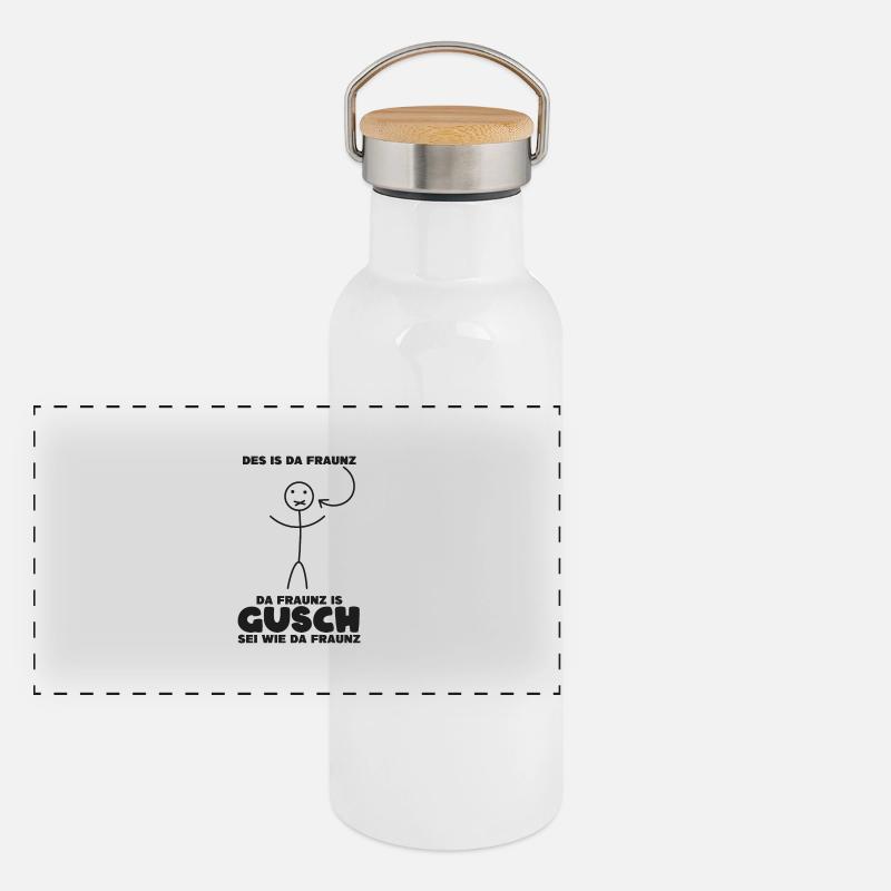 Fraunz is Gusch Panorama Thermosflasche mit Bambusdeckel