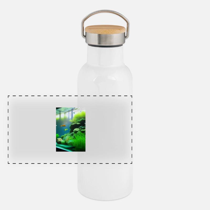 Fish, Aquarium Panoramic Thermal Bottle with Bamboo Lid