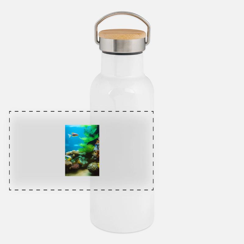 Fish, Aquarium Panoramic Thermal Bottle with Bamboo Lid