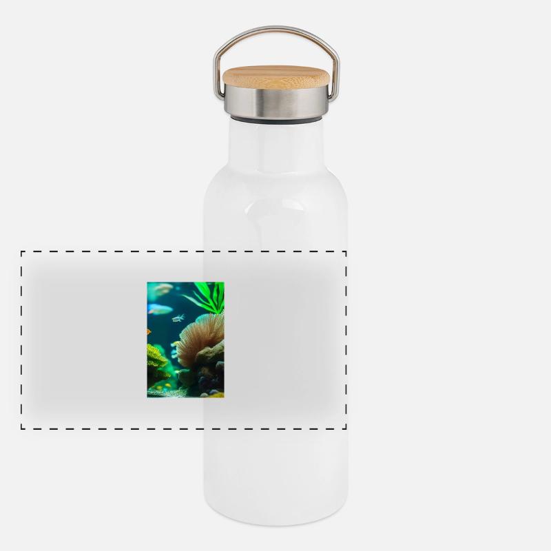 Fish, Aquarium Panoramic Thermal Bottle with Bamboo Lid