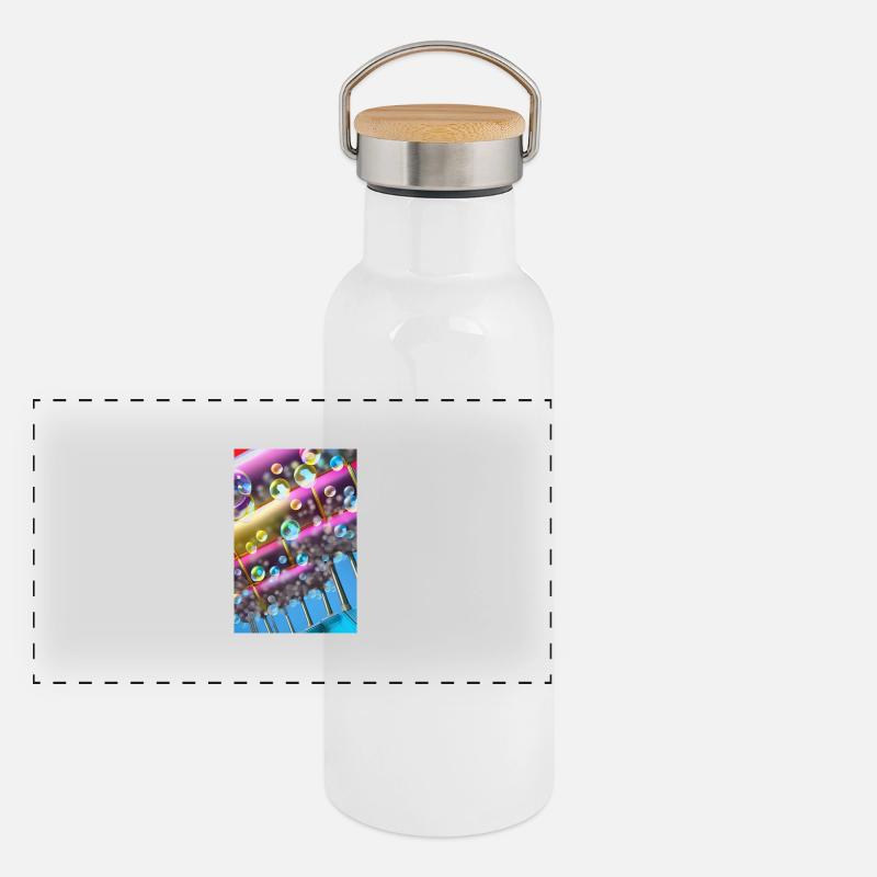 Colorful soap bubbles Panoramic Thermal Bottle with Bamboo Lid