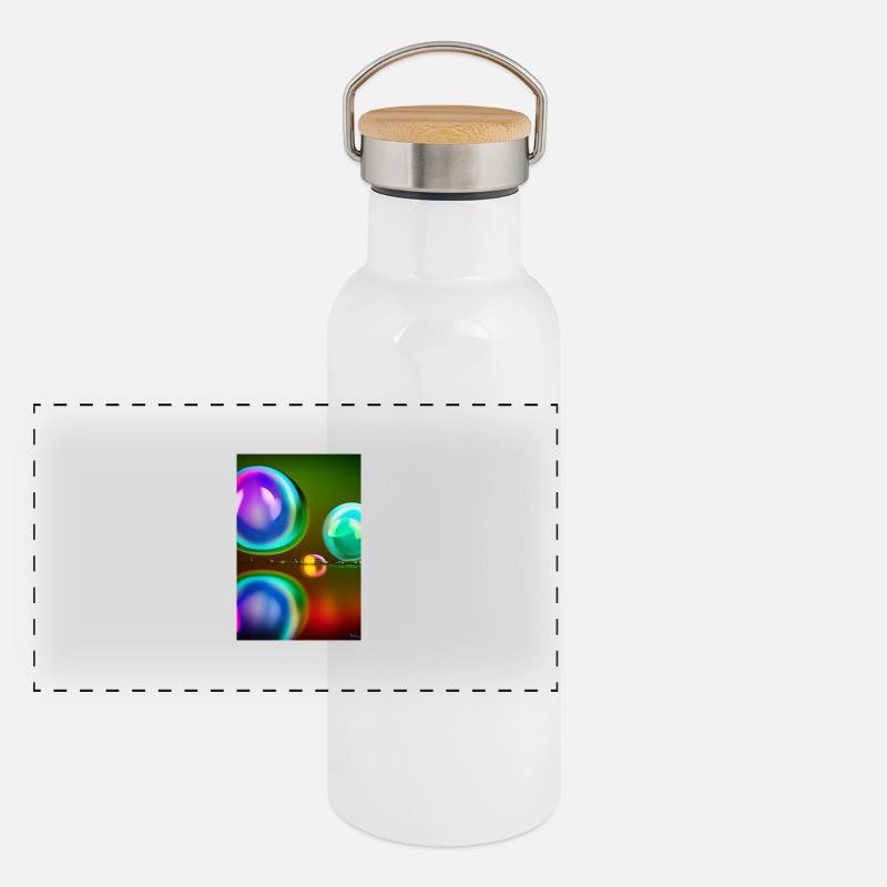 Colorful bubbles Panoramic Thermal Bottle with Bamboo Lid