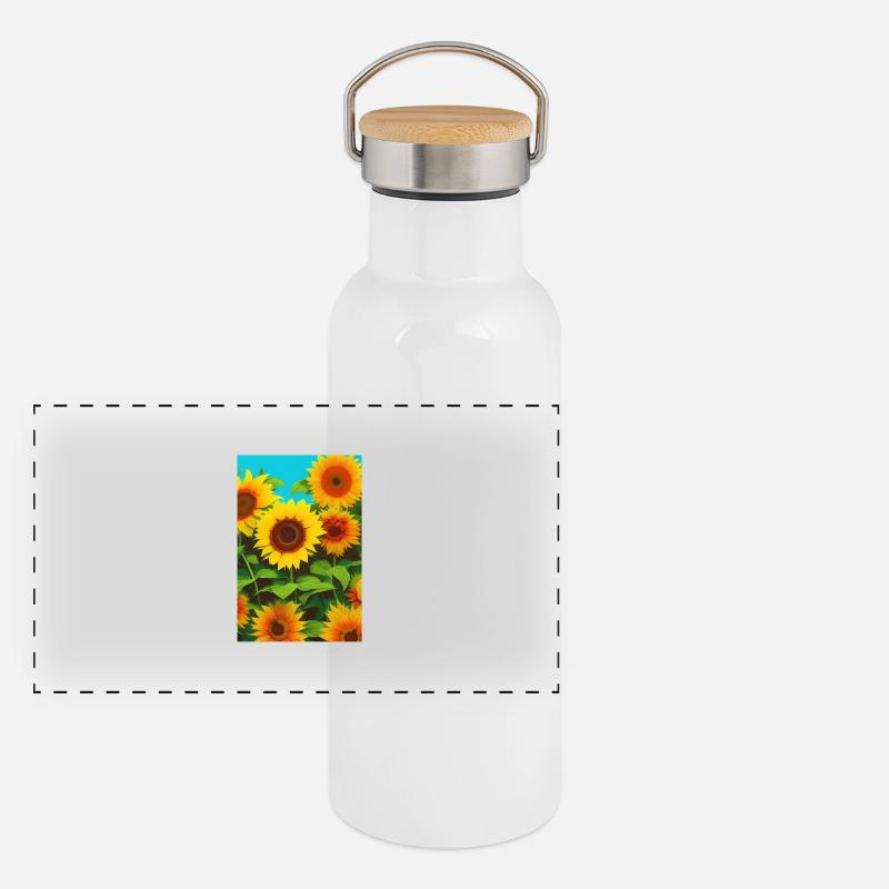 Sunflowers Panoramic Thermal Bottle with Bamboo Lid