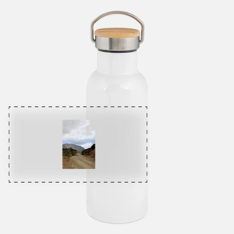 Berg Berge Berglandschaft Poster Panorama Thermosflasche mit Bambusdeckel