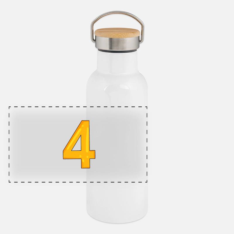 4 yellow Panoramic Thermal Bottle with Bamboo Lid