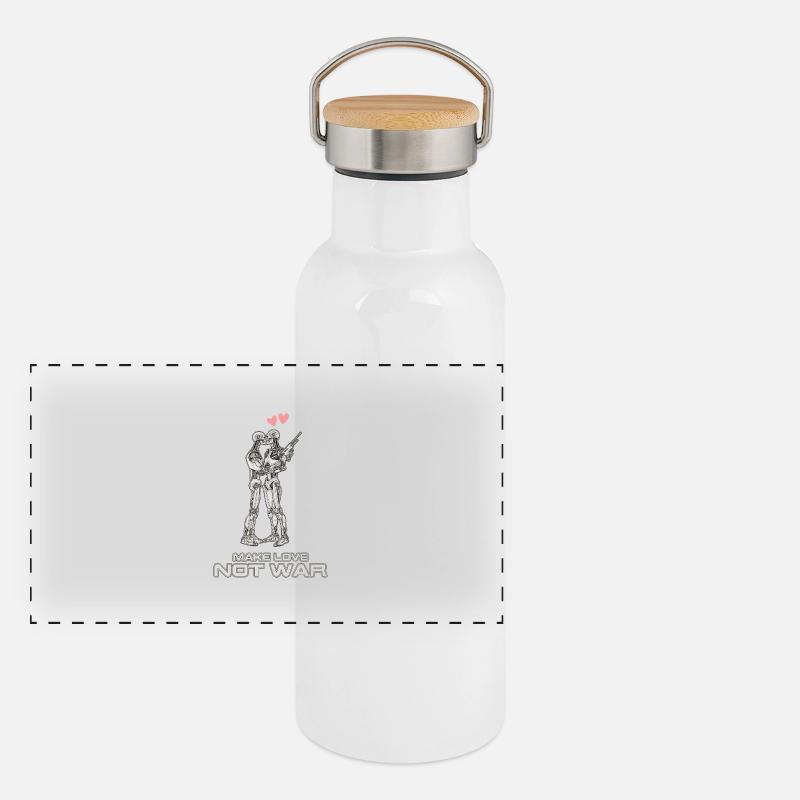 Make Love not war Panoramic Thermal Bottle with Bamboo Lid