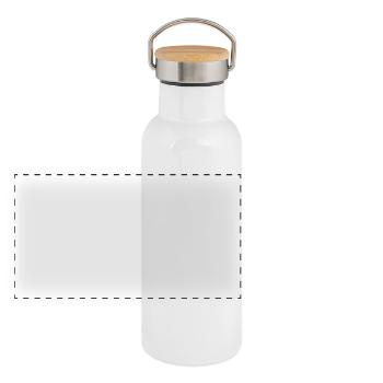 Crâne sacré - Gourde isotherme avec bouchon en bambou - blanc - Devant