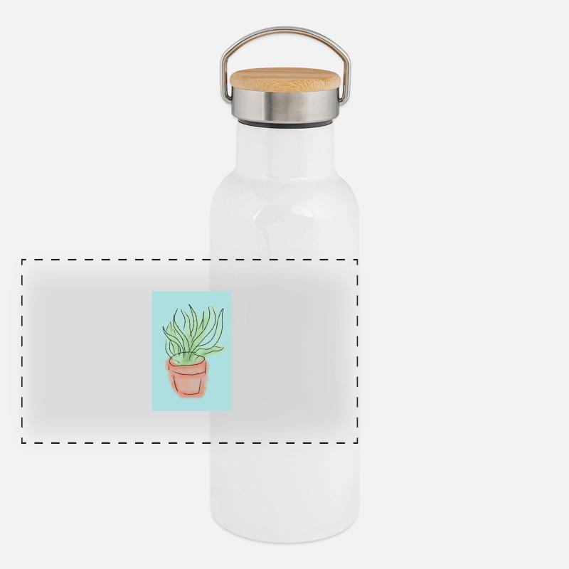 Pflanze1 Panorama Thermosflasche mit Bambusdeckel