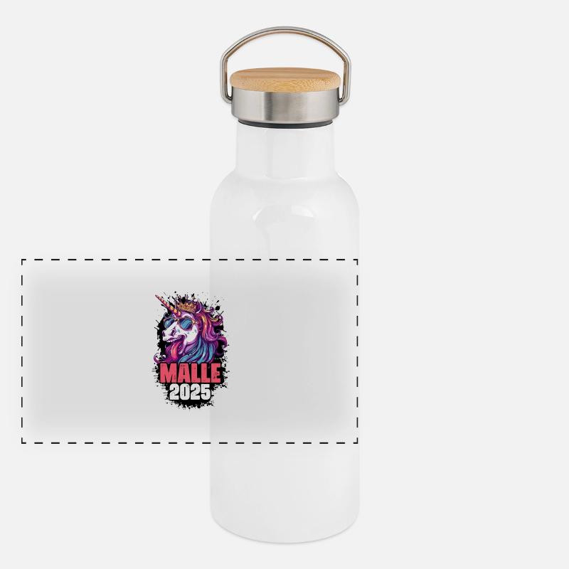 Malle 2025 Licorne Gourde isotherme avec bouchon en bambou