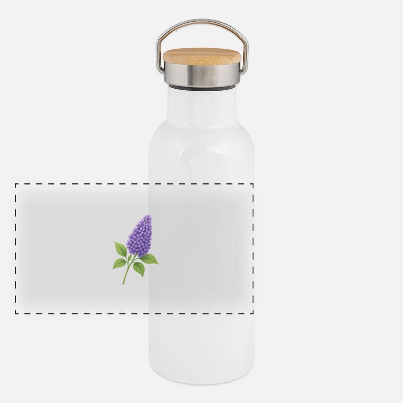 Lilac blossom – delicate spring splendour Panoramic Thermal Bottle with Bamboo Lid
