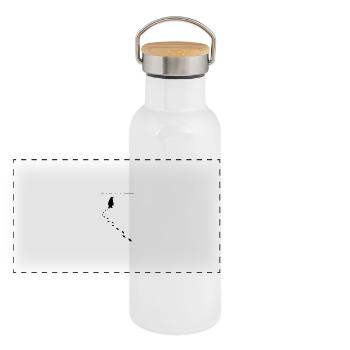 Le manchot solo minimaliste d’Herzog - Gourde isotherme avec bouchon en bambou - blanc - Devant