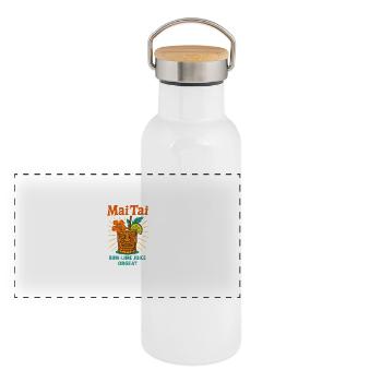 Mai Tai - Gourde isotherme avec bouchon en bambou - blanc - Devant