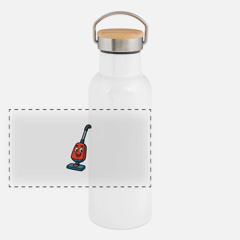 A happy vacuum cleaner Panoramic Thermal Bottle with Bamboo Lid