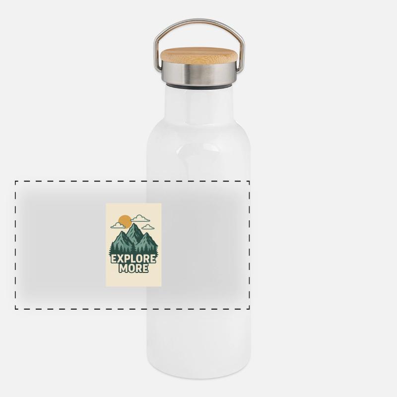 Panorama Thermosflasche mit Bambusdeckel