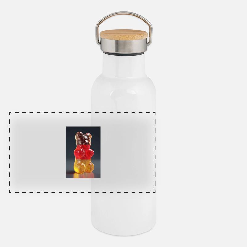 Transparent German Gummy Bear Panoramic Thermal Bottle with Bamboo Lid