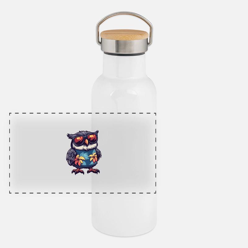 Owl Cool Summer Panoramic Thermal Bottle with Bamboo Lid