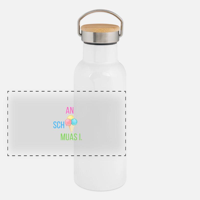 An scheiß muas i - Statement Panorama Thermosflasche mit Bambusdeckel