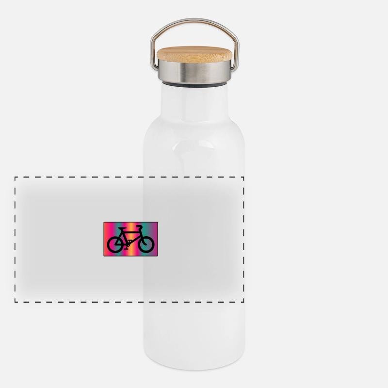 FAHRRAD Panorama Thermosflasche mit Bambusdeckel