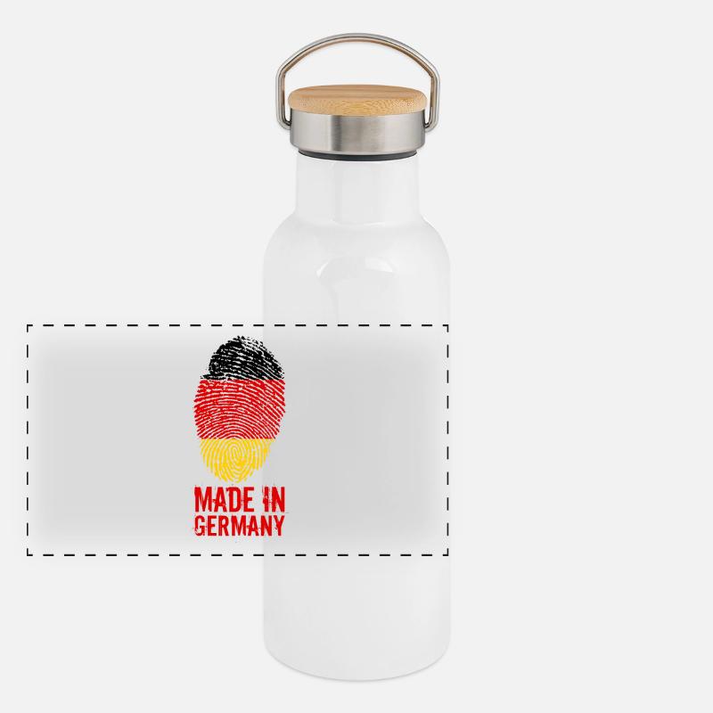 Made in Germany / Gemacht in Deutschland Panorama Thermosflasche mit Bambusdeckel