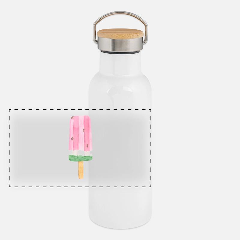 Wassermeloneneis Panorama Thermosflasche mit Bambusdeckel