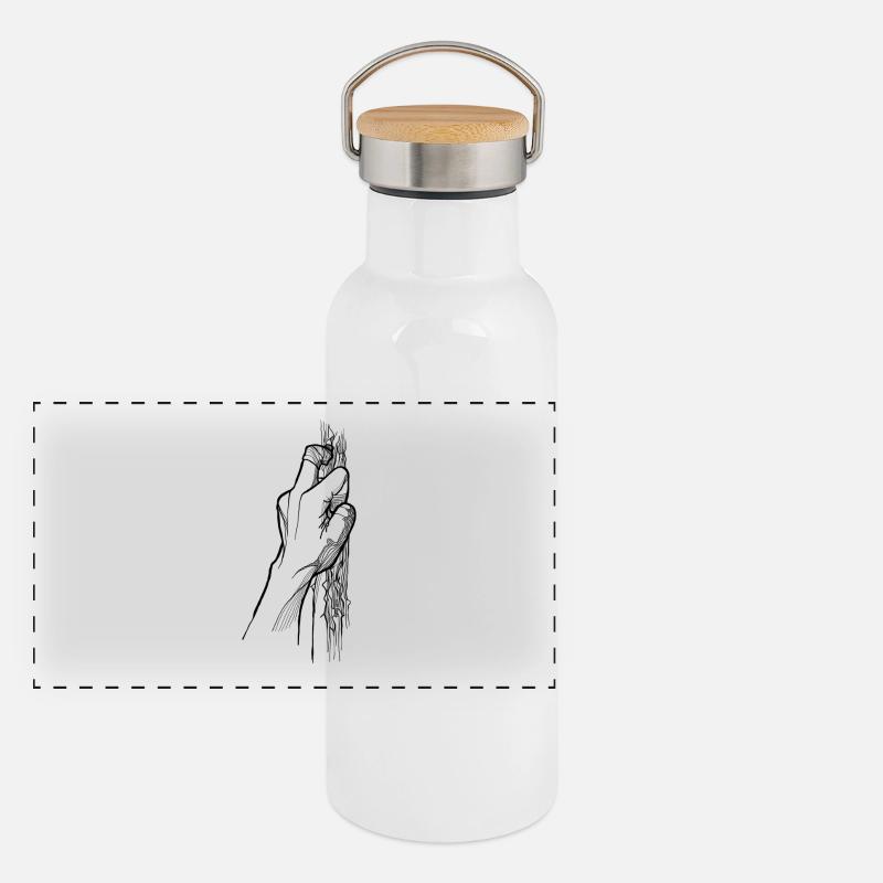 Finger Pocket - black Panoramic Thermal Bottle with Bamboo Lid