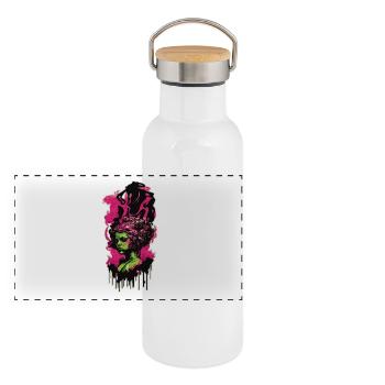 Neon Graffiti - Panoramic Thermal Bottle with Bamboo Lid - white - Front