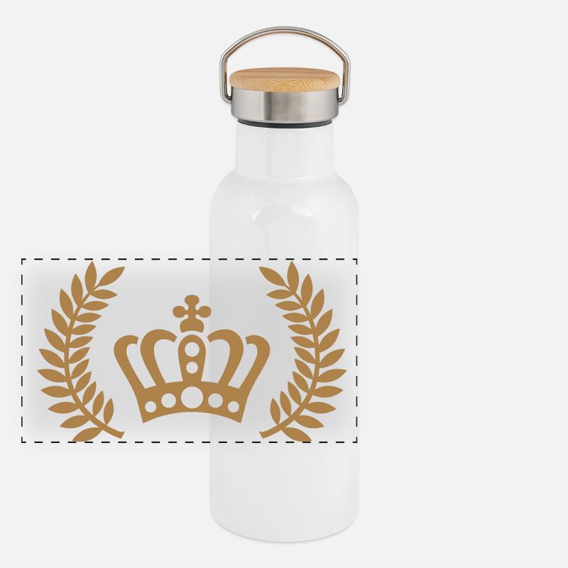 Laurel wreath Crown Panoramic Thermal Bottle with Bamboo Lid