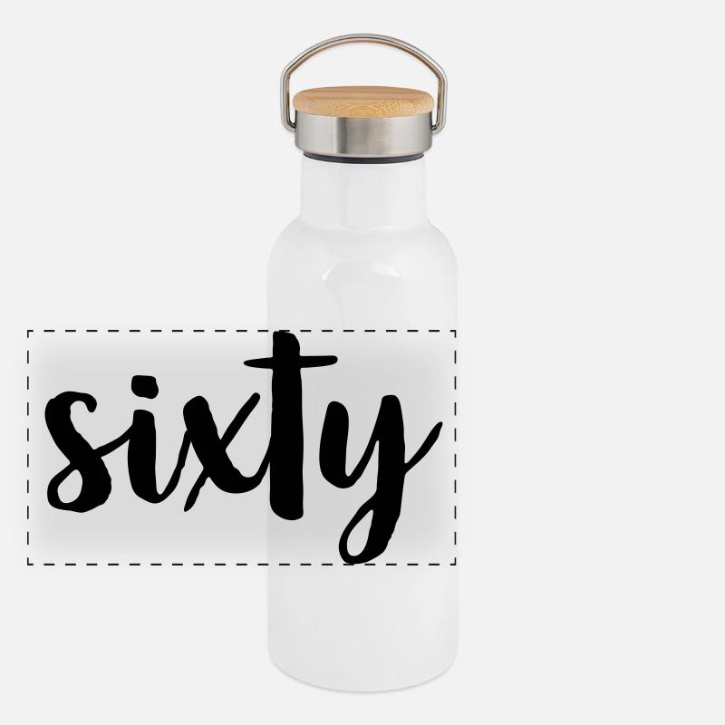 60 sixty 60th birthday gift number 60 number Panoramic Thermal Bottle with Bamboo Lid