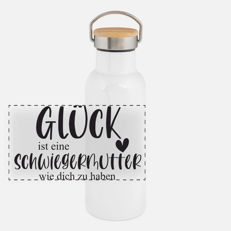 Schwiegermutter Schwiegermama Geschenk Danke Panorama Thermosflasche mit Bambusdeckel