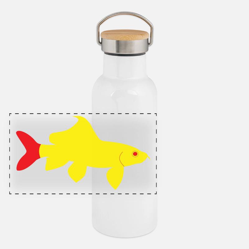 Epalzeorhynchos bicolor red and yellow Panoramic Thermal Bottle with Bamboo Lid