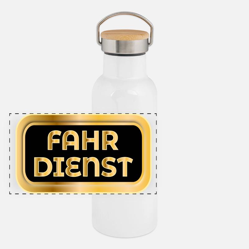 FAHRDIENST TRANSPORT Panorama Thermosflasche mit Bambusdeckel