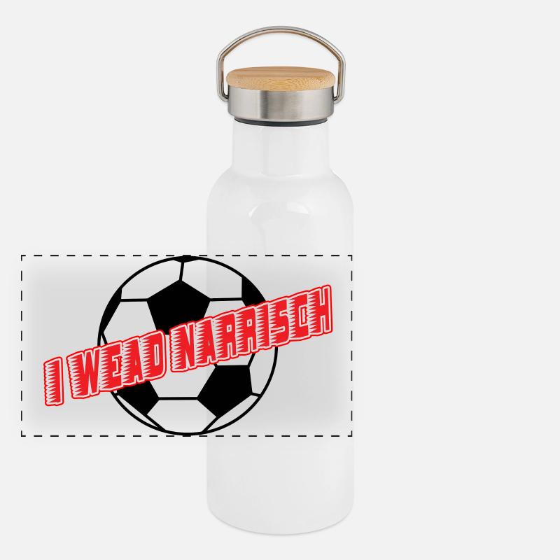 i wead narrisch-ich wird wahnsinnig,EM Autriche Gourde isotherme avec bouchon en bambou