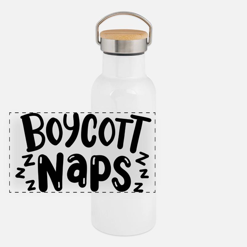 Boykott Nickerchen Panorama Thermosflasche mit Bambusdeckel