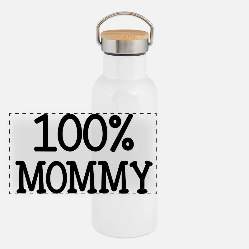100% Mom - Mother's Day Panoramic Thermal Bottle with Bamboo Lid