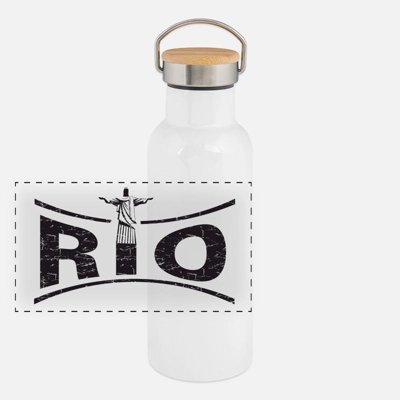 RIO avec Jésus - Brésil Gourde isotherme avec bouchon en bambou