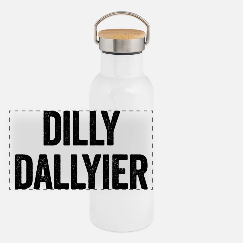 Dilly Dallyier Procrastinate Dredle Dilly Dally Panorama Thermosflasche mit Bambusdeckel