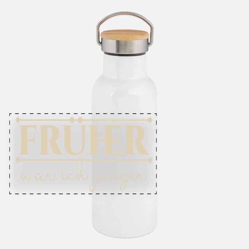 früher Panorama Thermosflasche mit Bambusdeckel