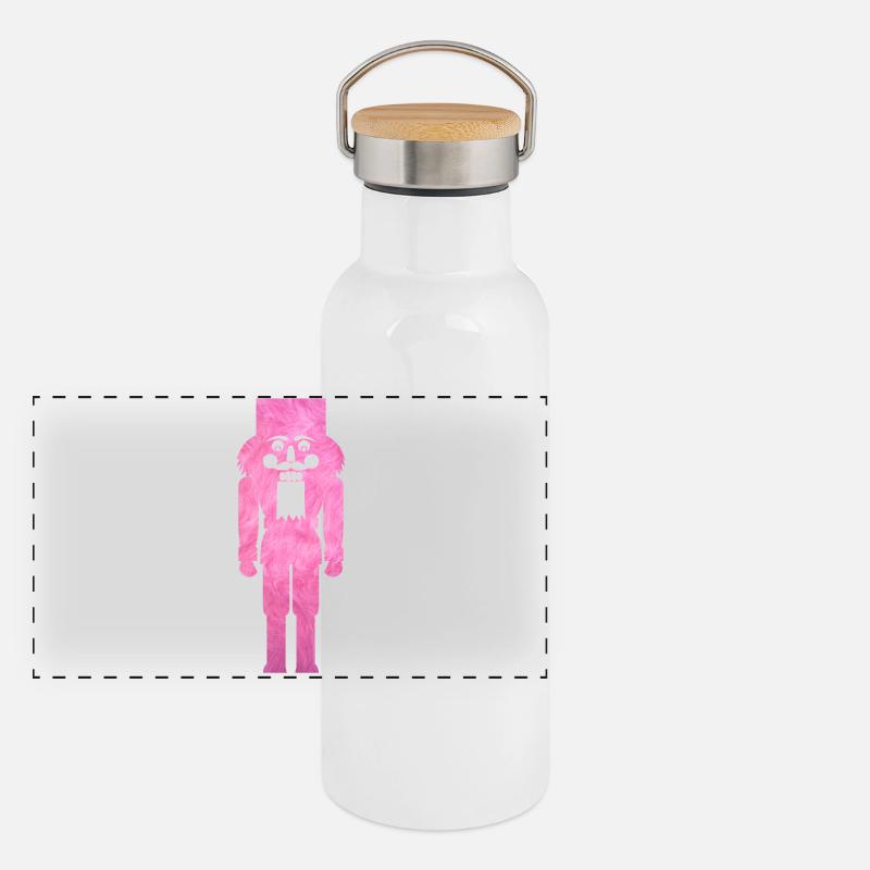 Nutcracker Plush Fluffy Christmas Pink Cool Panoramic Thermal Bottle with Bamboo Lid