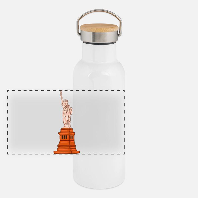Kleiden Sie sich in den Charme von Paris, den Eiffelturm Panorama Thermosflasche mit Bambusdeckel