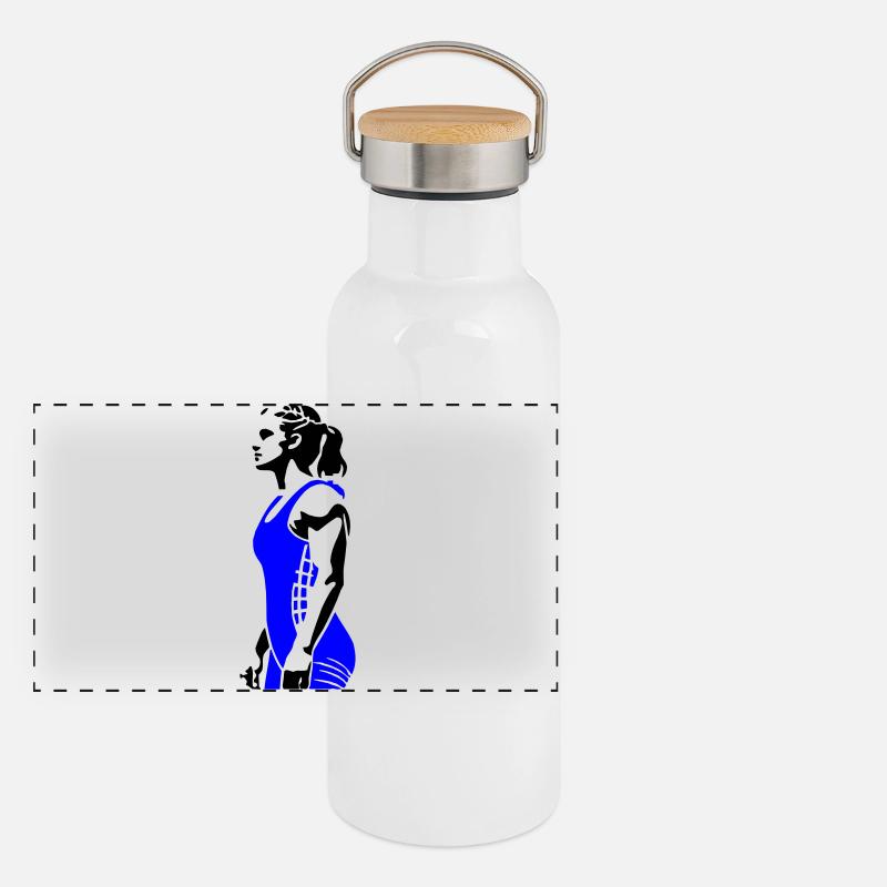 Panorama Thermosflasche mit Bambusdeckel