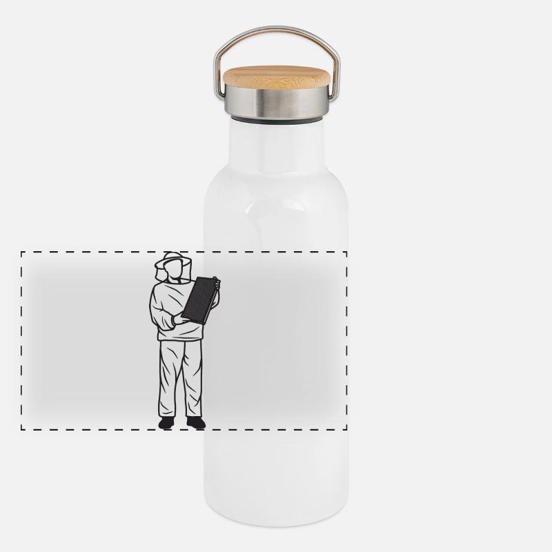 Imker Panorama Thermosflasche mit Bambusdeckel